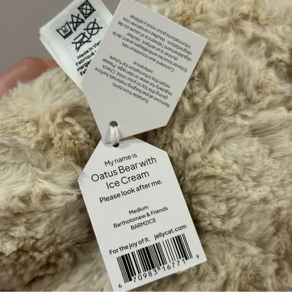 Authentic Jellycat NYC Exclusive Oatus Bear With Ice Cream - Picture 6 of 6